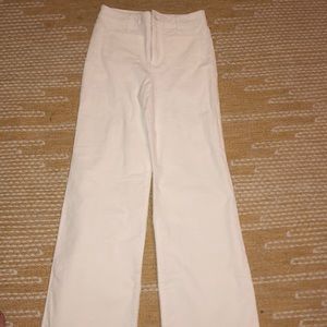 Wide leg soft white pants